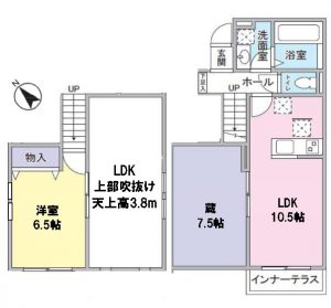 小田急線相模大野駅徒歩13分賃貸築浅アパートアンシャンテ101号室間取り